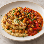 Cauliflower Steak, Chickpea Silk and Paprika Tomato - Fresh Start 30: A Journey To Better Health Cauliflower Steak, Chickpea Silk and Paprika Tomato